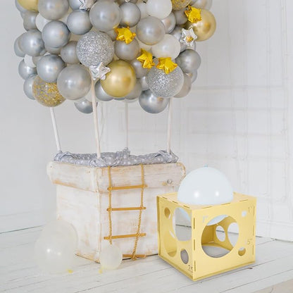Auihiay 14 Holes Plastic Balloon Sizer Box Cube, Balloon Sizer | Yellow - Image 6