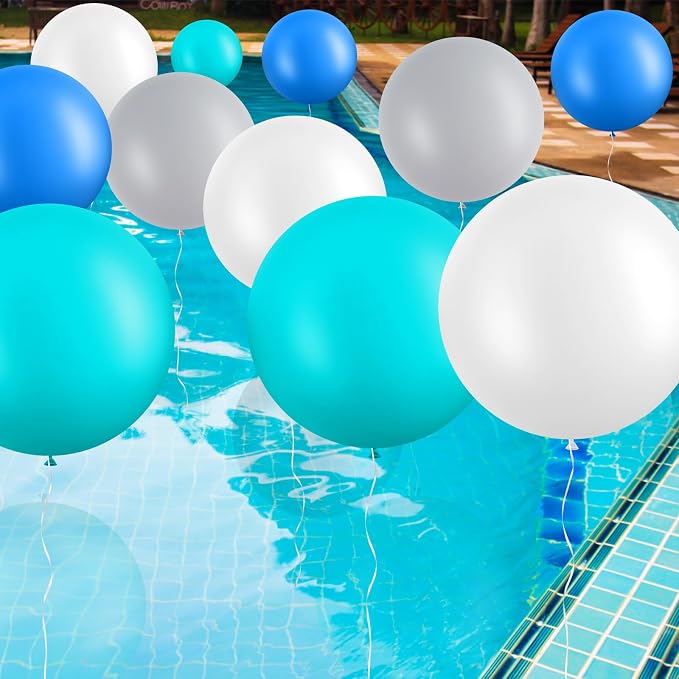Gejoy 24 Pcs Pool Giant Balloons 36/24/18 Inch Jumbo Large Big Latex Balloons by Gejoy