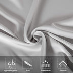 Mulberry Silk Pillowcase for Hair and Skin,King Size Cooling Silk Pillow Case with Hidden Zipper,Allergen Proof Dual Sides Soft Breathable Smooth Silk Pillow Cover for Women(King,Light Gray)