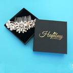 Rose Gold Wedding Hair Comb Pearl Crystal Bridal Hair Accessories For Bride and Bridesmaid