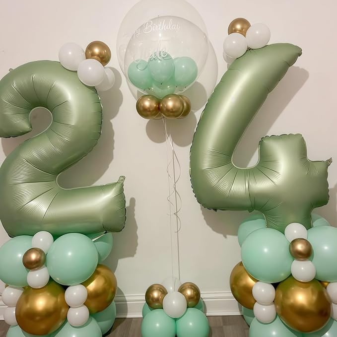 Sage Green Number 13 Balloon, 13 Balloon - Image 4