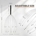 Head Massager 20 Fingers Scalp Massager Head Scratcher, Back Massage Back Scratcher, Stocking Stuffers for Scalp and Body Massage (Black)