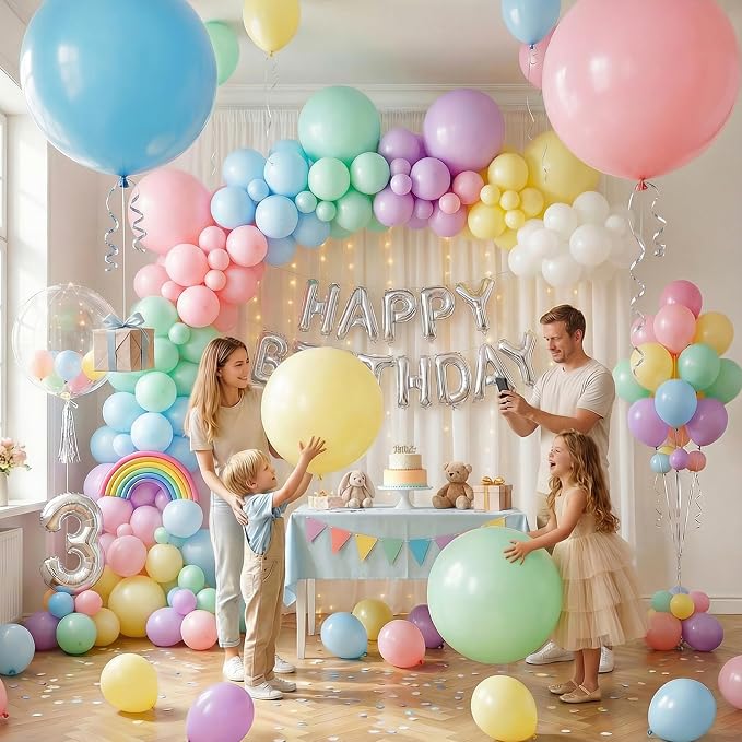 LovesTown 12 PCS Pastel Large Balloons, 36 Inch Latex Giant Balloons - Image 2