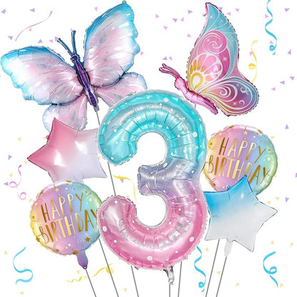 Butterfly 3rd Birthday Decorations by Isndare
