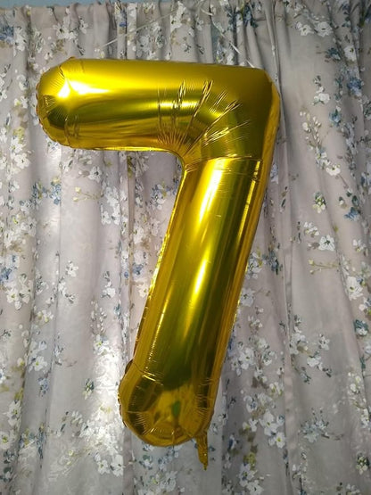 7 Balloon Numbers Birthday Decorations, 40In Gold Balloons - Image 4