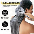 Vented Hair Brush Wet Dry Hair Brush for Quick Flat Blow Drying with Natural Boar Bristles Elastic Scalp Massage Brush Double Layer Design for Smooth Hair（Chrome Silver）