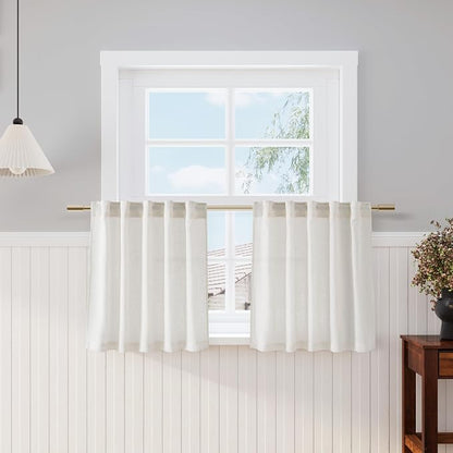 Cafe Linen Curtains 24 Inch Length by Nanspring