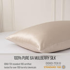 Bella Coterie Luxury Silk Pillowcase for Hair and Skin | 30 Momme | 100% Pure 6A Mulberry Silk | Super Soft | Perfectly Plush [King, Champagne]