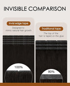 VINBAO Invisi Edge Tape in Hair Extensions Human Hair Darkest Brown Pro Invisible Injected Tape in Extensions 40g 14in 20pcs Seamless De Cabello Humano 14inch #2