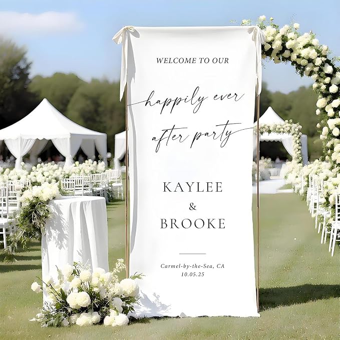 Personalized Fabric Wedding Welcome Sign, Linen Wedding Welcome Sign Cotton - Image 2