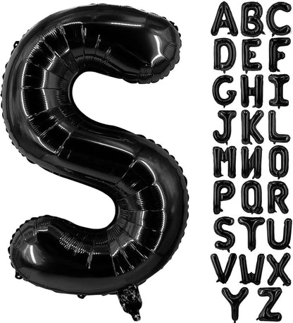 Lovoir 40 Inch Large Black Letter S Balloons Big Size Jumbo Mylar Foil Helium by Lovoir