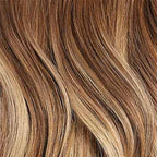 Luxy 100% Remy Human Hair – Halo Clip-In Hair Extensions –Natural Looking Volume & Length - One-Piece - Easy 5-Min Application 140 grams 16" Chestnut Brown Balayage