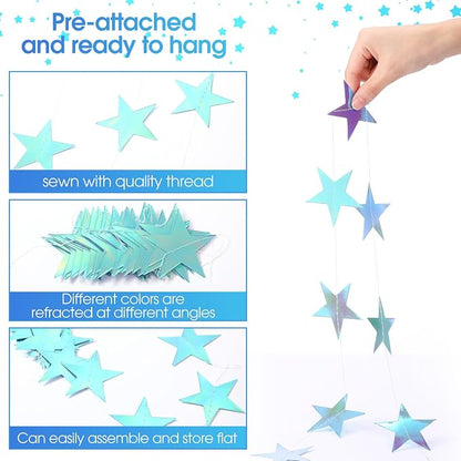 Patelai Glitter Star Garland Banner 2026 Graduation Decor 130 Feet Star Hanging - Image 2