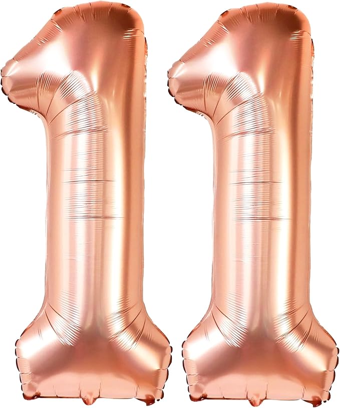 KatchOn Rose Gold Number 11 Balloon 40 Inch, 11th Birthday Balloon Decor | 11th - Image 7