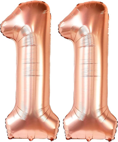 KatchOn Rose Gold Number 11 Balloon 40 Inch, 11th Birthday Balloon Decor | 11th - Image 7