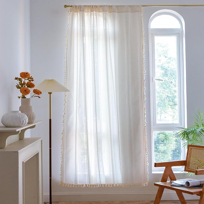 Sutuo Home Boho Curtain for Bedroom Living Room 72 Inches Long, Semi-Blackout - Image 3