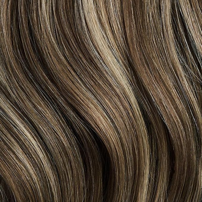 Luxy 100% Remy Human Hair – Halo Clip-In Hair Extensions –Natural Looking Volume & Length - One-Piece - Easy 5-Min Application 150 grams 12" Ash Brown Highlights