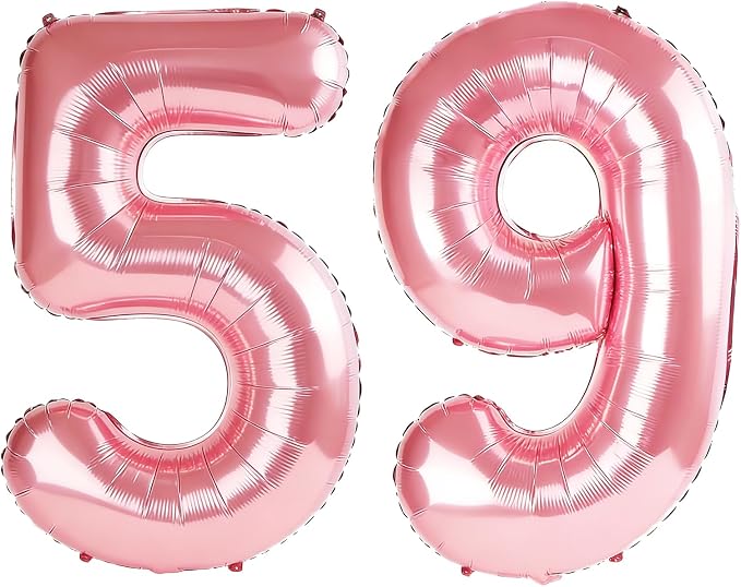 40 Inch Number 59 Balloons for 59th Birthday Party Decorations, 0-100 Jewelry by FOBELEC