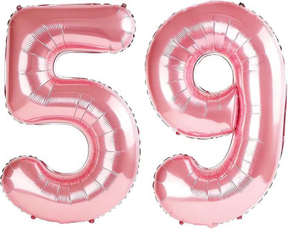 40 Inch Number 59 Balloons for 59th Birthday Party Decorations, 0-100 Jewelry by FOBELEC