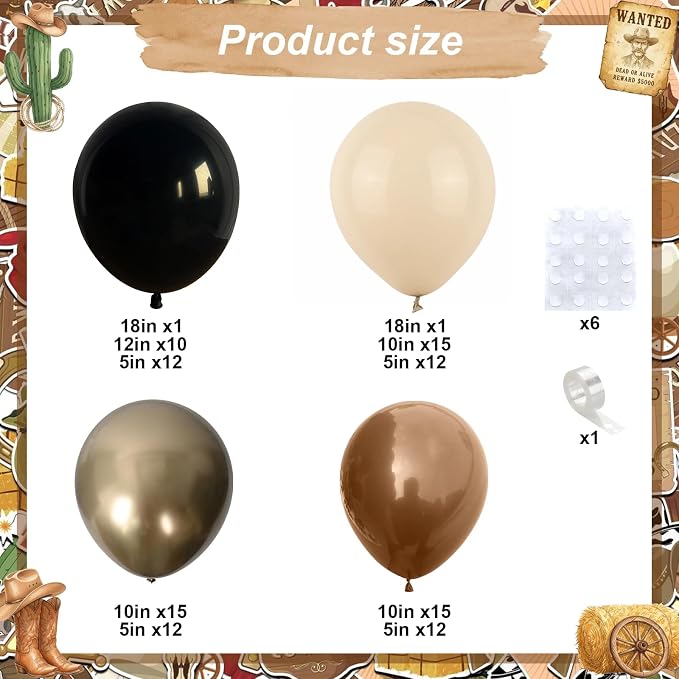 Brown Black Gold Balloon Garland Arch Kit - Image 2
