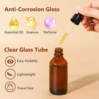 KEYWING 36Pack 2oz Dark Amber Dropper Bottles - 60ml Tincture Bottles with Eye Dropper for Essential Oils, Perfume, Hair Oil, Liquids - Leak Proof Travel Bottle