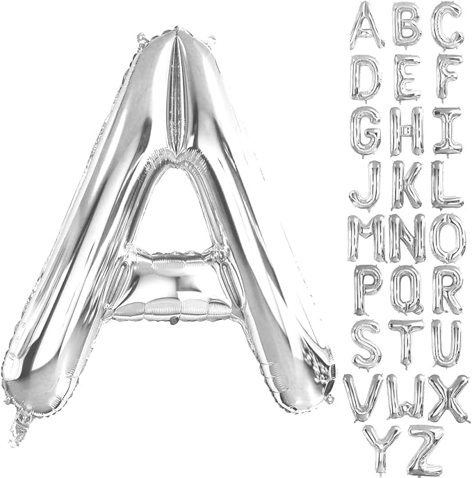 Lovoir 40 Inch Large Silver Letter A Balloons Big Size Jumbo Mylar Foil Helium by Lovoir