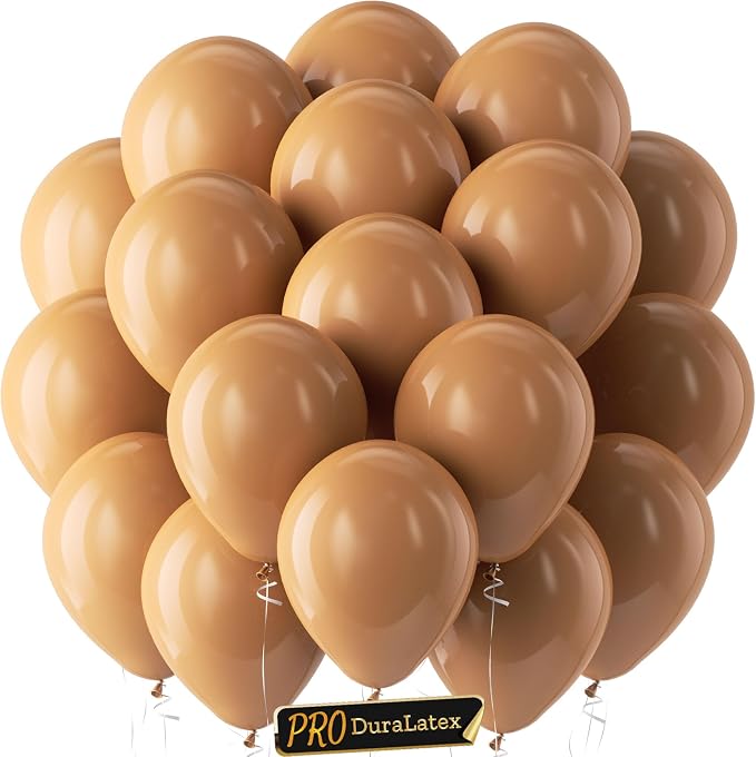 Pro Duralatex Tan Extra-Thick Balloons 120 Pack 10 inch | Boho Neutral Light by Bezente