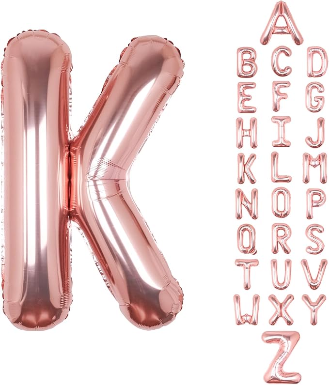 Letter Balloons Rose Gold 40 Inch K Large Big Foil Mylar Balloon | by Unknown