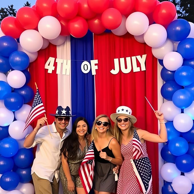 100Pcs Red White and Blue Balloons, 12 Inch 4th of July Balloons Red Blue White - Image 5
