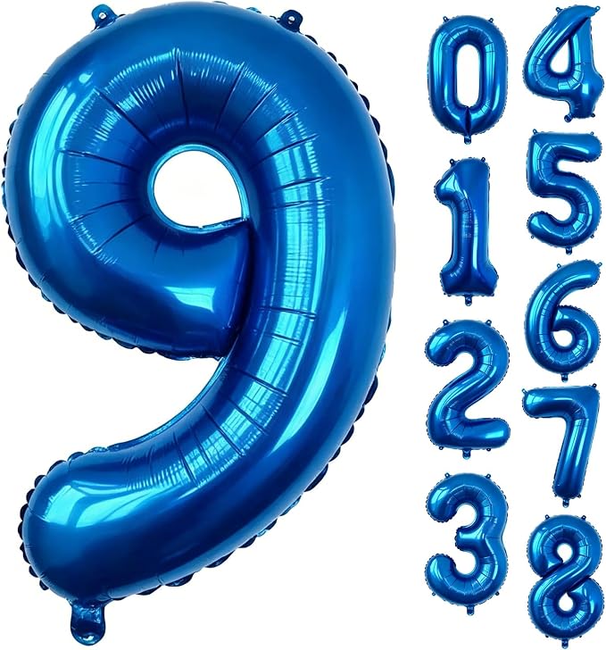 40 Inch Navy Blue Number 9 Foil Balloon by Unknown