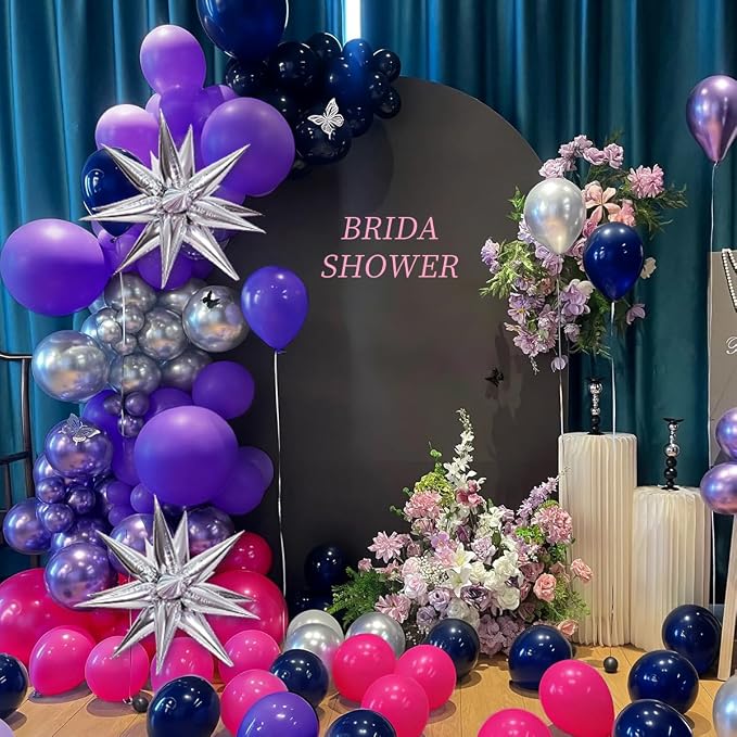 Hot Pink Purple Dark Blue Balloon Arch Kit, Kpop Music Hunter Balloons | 147Pcs - Image 7