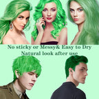 Green Hair Color Wax Washable, Temporary Hair Color Dye for Kids, Natural Instant Color Wax Hairstyle Cream Hair Pomades for Women & Men Party Cosplay Halloween, Gifts for Teens