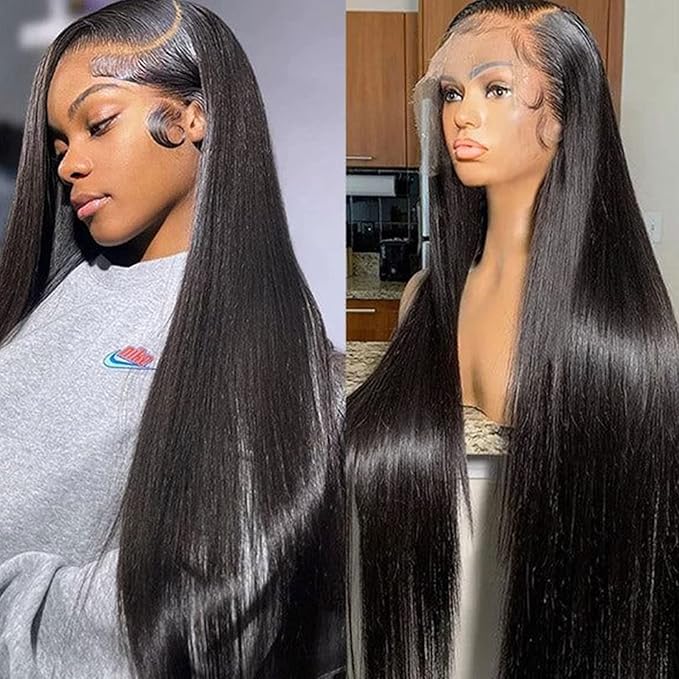 Lemoda Full 13x6 SKINLIKE Real HD Lace Wigs 15A Brazilian Straight Virgin Human Hair Lace Frontal Wigs 200% Invisible 0.1mm Ultra-thin Frayed Ends Lace Front Wig Pre Plucked Tiny Knots 22inch