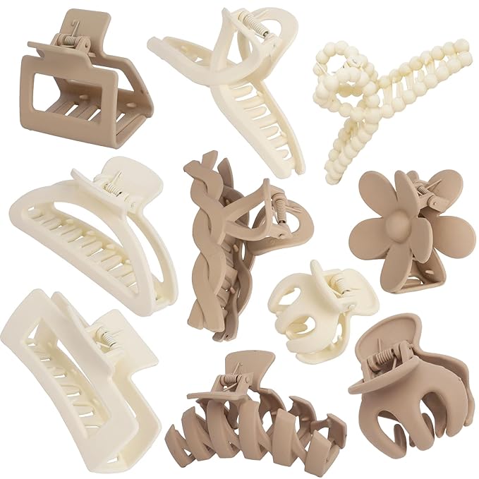 10PCS Non-Slip Hair Clips Jaw Clips for Thick Hair Clamp Flower Non-Slip Hair Accessories with Multi-Styles for Women Girls