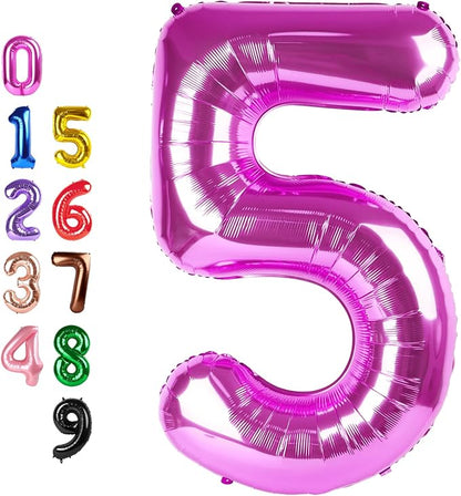Number Balloons 5 Balloon Hot Pink by Enyeopd