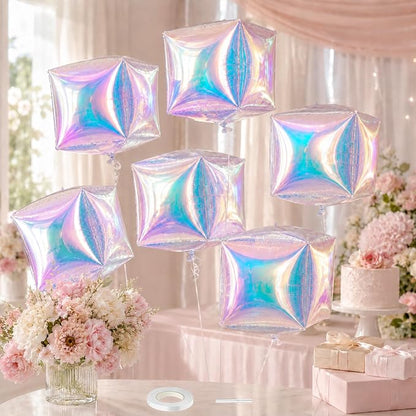 Iridescent Cube Balloons, Baby Shower, Anniversary and Mermaid Party Decorations by BIAPIAN