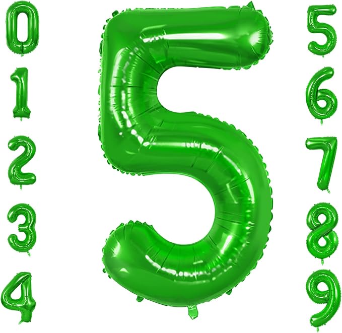 Number 5 Balloons for 5th Birthday Party Decorations, 0-100 Large No.5 Balloons by Joycard
