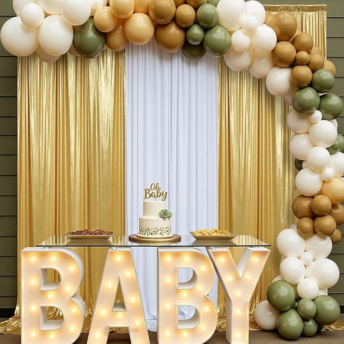 50x10ft Shimmer Gold Sequin Backdrop Curtain - Image 7