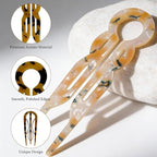 10 Pcs Prestige French Hair Pins for Women, Retro Acetate French Twist Hairpin Thin Thick Hair Clips Elegant Decorative U-shaped Hair Accessories for Updos Chignons & Buns