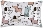 Cute Dogs Dog Satin Pillow Case Queen Size,Soft Pillowcases for Hair and Skin Similar to Silk,Pillowcases with Hidden Zipper Bedding Accessories,20X30 Inches,1 Pack