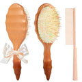 Handmade Boar Bristle Hair Brush for Women Girls with All Hair Types - Restore Natural Shine for Frizz Control At-Home Salon Treatment to Smooth, Detangle and Add Volume for Thin Hair