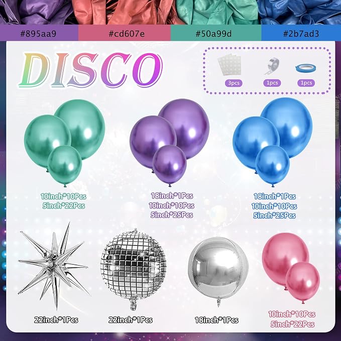 Chrome Metallic Balloon Garland Arch Kit 145PCS - Image 4