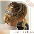 Geyoga 6 Pieces Vintage Hair Barrettes for Women Retro Flower French Pearl Crystal Rhinestones Clips Hair Pins for Women Styling Accessories(Delicate Style)