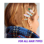 Magicsky 12PCS No Bend Hair Clips, Hawaiian Acrylic Flat Styling No Crease Pins, Bang Seamless Duckbill, Barrettes for Makeup, Cute Beach Hairstyle Tool for Women Girls, Colorful Fruit