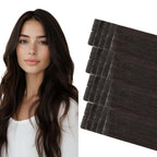 COOKAYU Invisible Tape in Hair Extensions, Darkest Brown 22Inch 50g 20pcs Seamless Invisi Edge Tape in Human Hair Straight Invisible Hair Extensions
