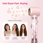 5 in 1 Hair Dryer Brush Set, Hot Air Styler, Detachable Blow Dryer Brush, 3 Heat Settings Auto Curling Wrap Styler, Ionic Hair Styling Tools, Straight Curl Dry Volumiz Smooth (Pink)