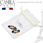 Camila Paris CP1993/2 French Hair Barrette Clip for Women, Handmade, Side Slide-in Metal-Free Closure Strong Hold Grip Hair Clips for Girls, No Slip Durable Styling Hair Accessories, Made in France