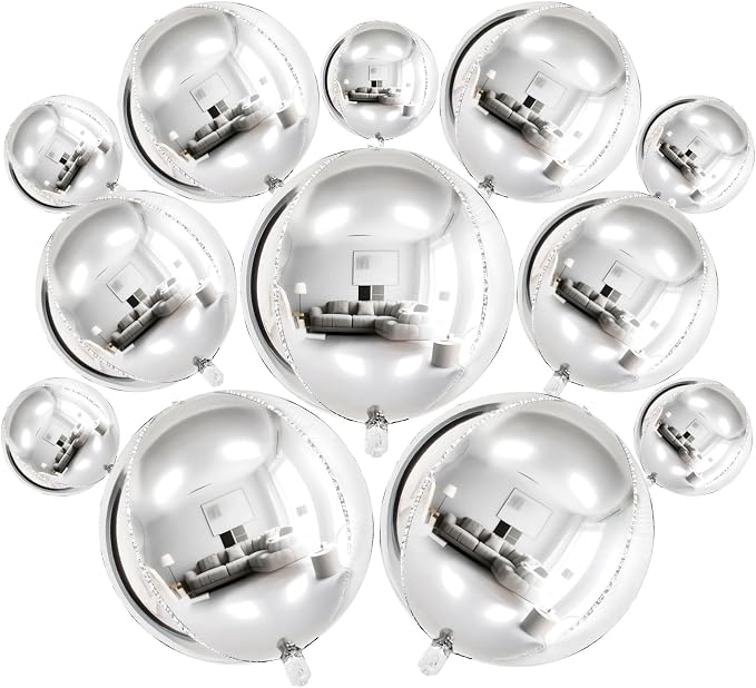 18 Pcs Foil Balloons Shiny Round Balloons Set Large Balloon Garland Arch - Image 5