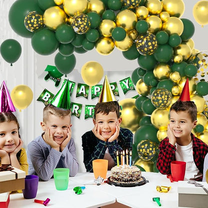 Dark Green Gold Balloon Garland Arch Kit - Image 3