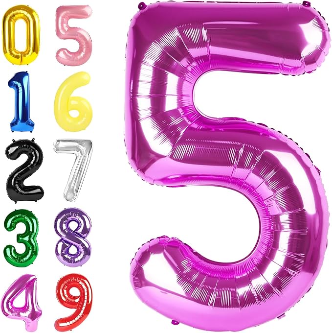 Number Balloons 40 Inch Rose Purple 4 Balloon by Argthjy